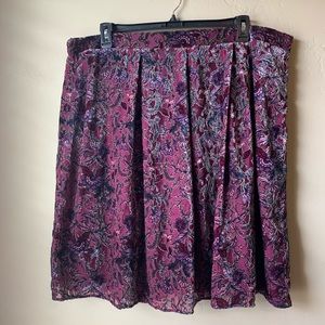 Velvet floral skirt